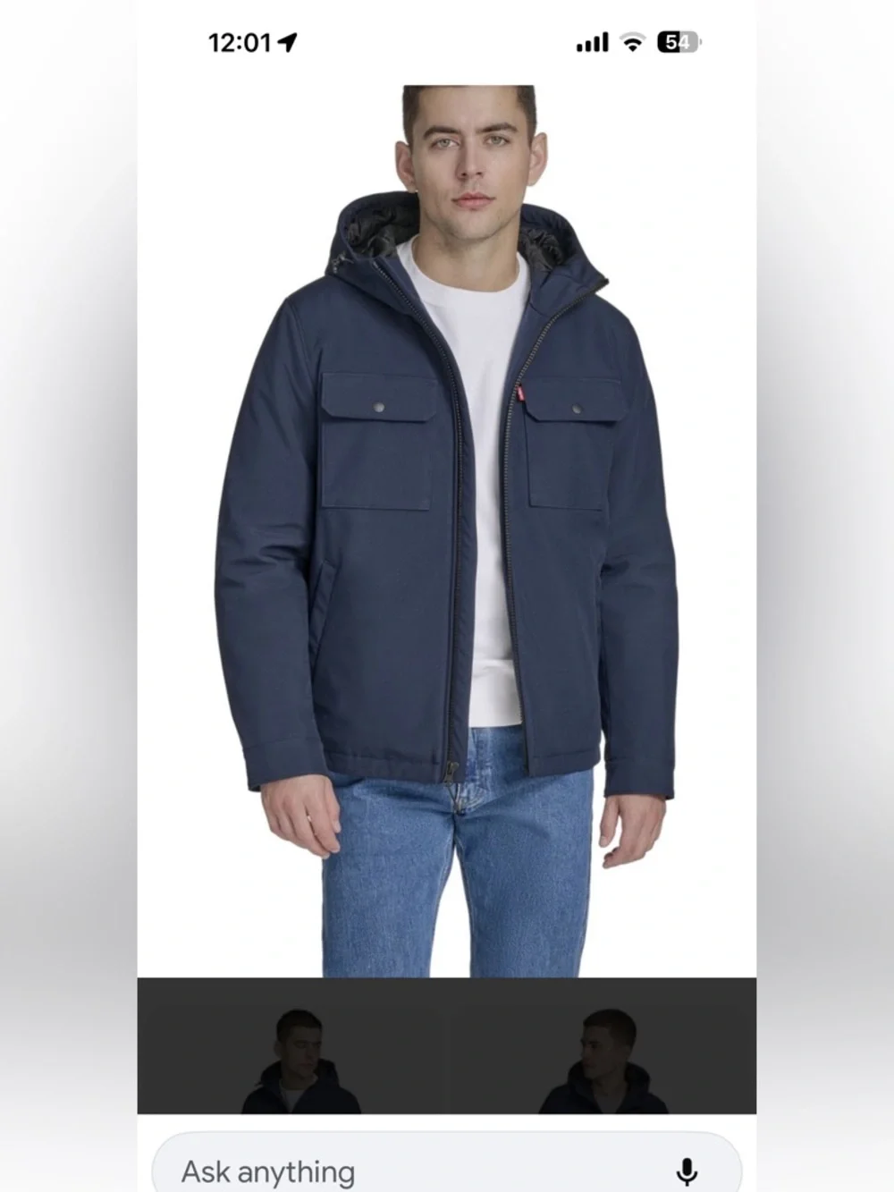 Levi's Navy Hooded Field Jacket - Picture 1 of 4